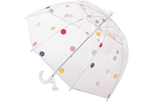 MRTLLOA Kids Clear Bubble Umbrella with an Easy Grip Curved Handle, Safety Transparent Dome Bubble Umbrella for Toddler Boys Girls