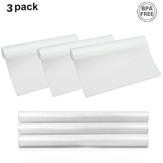 VOIMAKAS 3 Packs küche Antirutschmatte Eva Regale Schränke Schubladenmatte Zuschneidbar, Wasserdichte Kühlschrankmatten Anti-