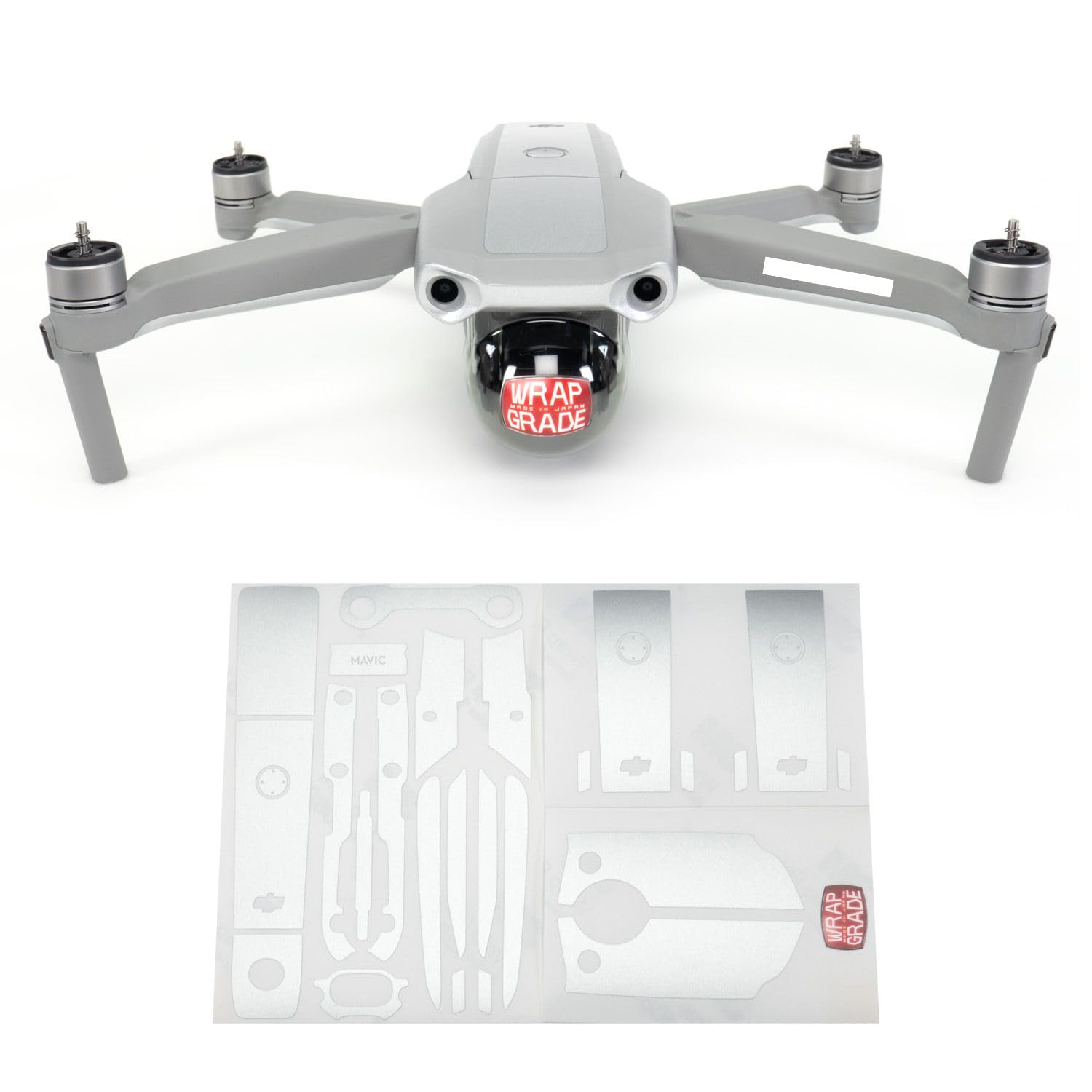 Wrapgrade Skin Compatible with DJI Mavic Air 2 | Accent Color B (Airforce Silver) — image 1