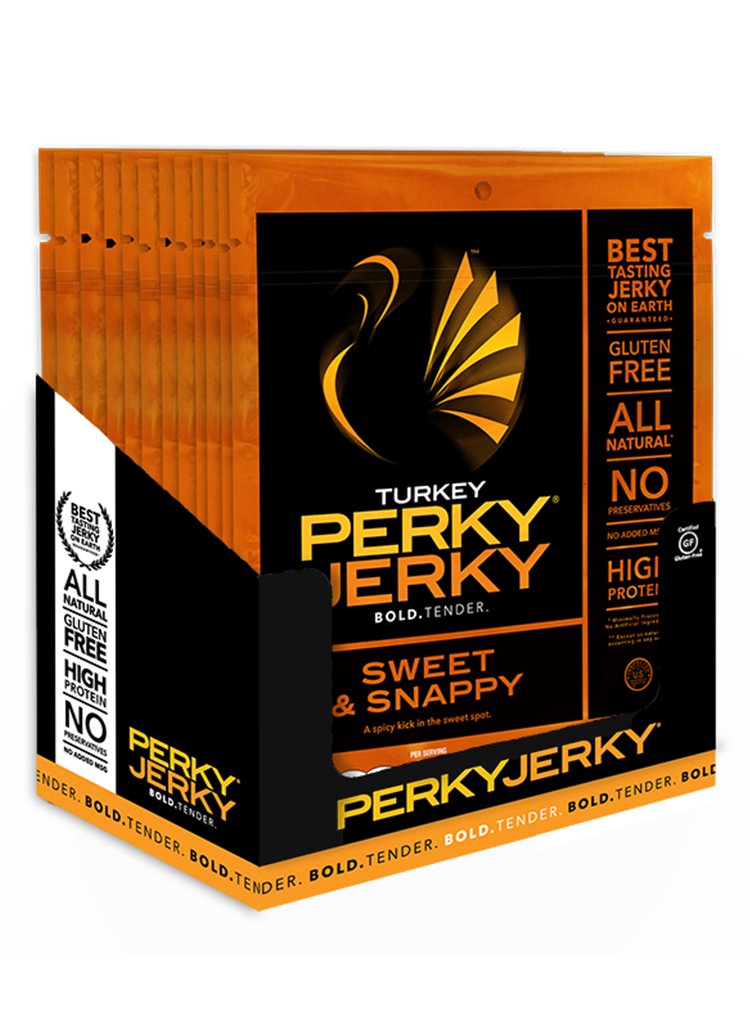 Perky Jerky Turkey Hot & Bothered, 2.2 ounce bags (Pack of 12)
