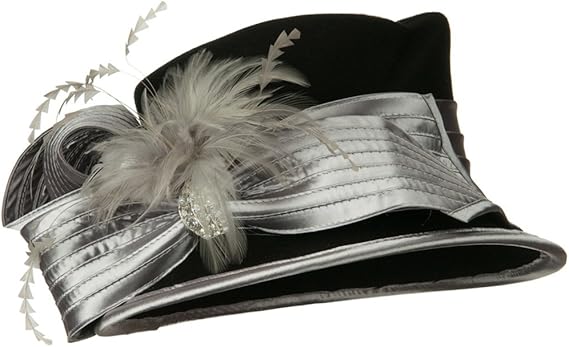 SS/Sophia Bow Stone Wool Felt Hat - Black OSFM at Amazon Women’s ...