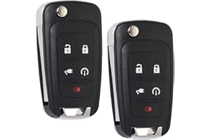 RemoteMatch 5 Buttons Uncut Flip Car Key Blade Fob for 2011 2012 2013 2014 2015 Chevy Volt Key Remote Control FCC ID:OHT05918
