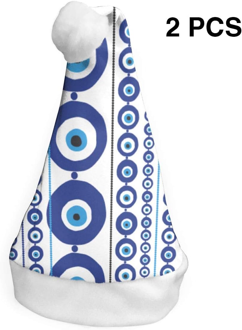 Cainy Evil Eye Amulet Santa Hat Lovely Holiday Decoration For Boys & Girls, Adult M