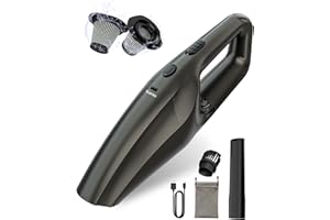 TANYO Handheld Vacuum Cleaner Cordless Pro, Mini Car Vacuum Cleaner Rechargeable with Stainless HEPA Filter, Small Portable Hand Held Car Interior Vacuum Cleaning Accessories Detailing Kit Essentials