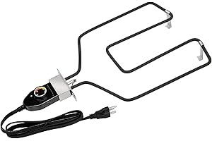 Stanbroil Replacement Part Electric Smoker and Grill Heating Element with Adjustable Thermostat Cord Controller for Most Smokers and Grills, 1500W