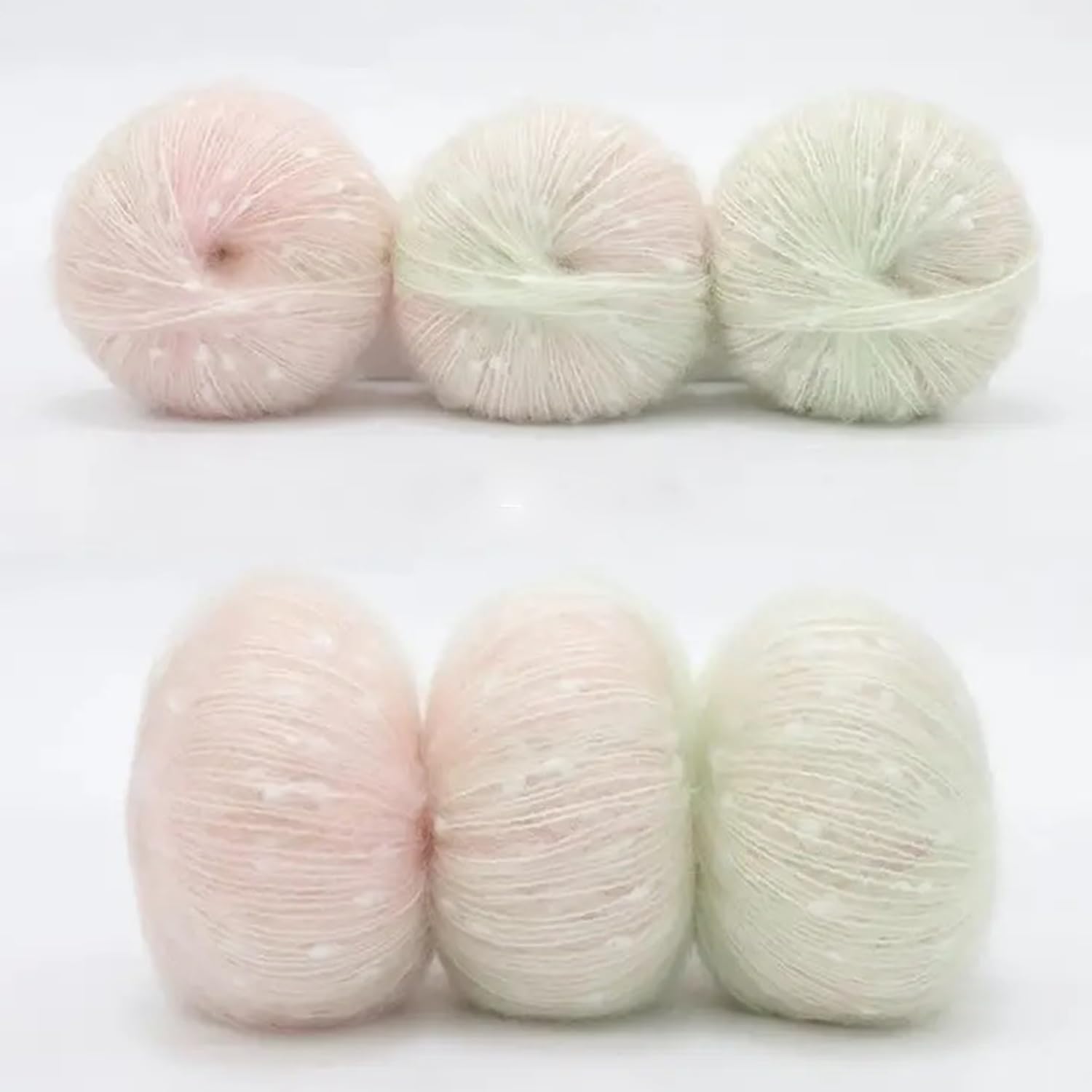 WWnYY 毛糸 グラデーション モヘア スノーフレーク カラフル 編み糸 虹色 段染 油絵の色 中細 毛糸 段染タイプ 柔らかい糸 マフラー 帽子 センター 編み物 小物 靴下 母の日プレゼント ギフト (メロディー, 1玉50g/3玉セット) の商品画像