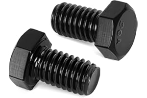 KVOHLUM 25 PCS M8 x 16mm Hex Head Screw Bolt, Stainless Hex Bolts, Full Thread, 18-8 Stainless Steel (304), Black Coating