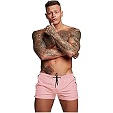 Mens Swim Trunks Quick Dry Swimwear Zipper Pockets, Swim Shorts with Mesh Lining