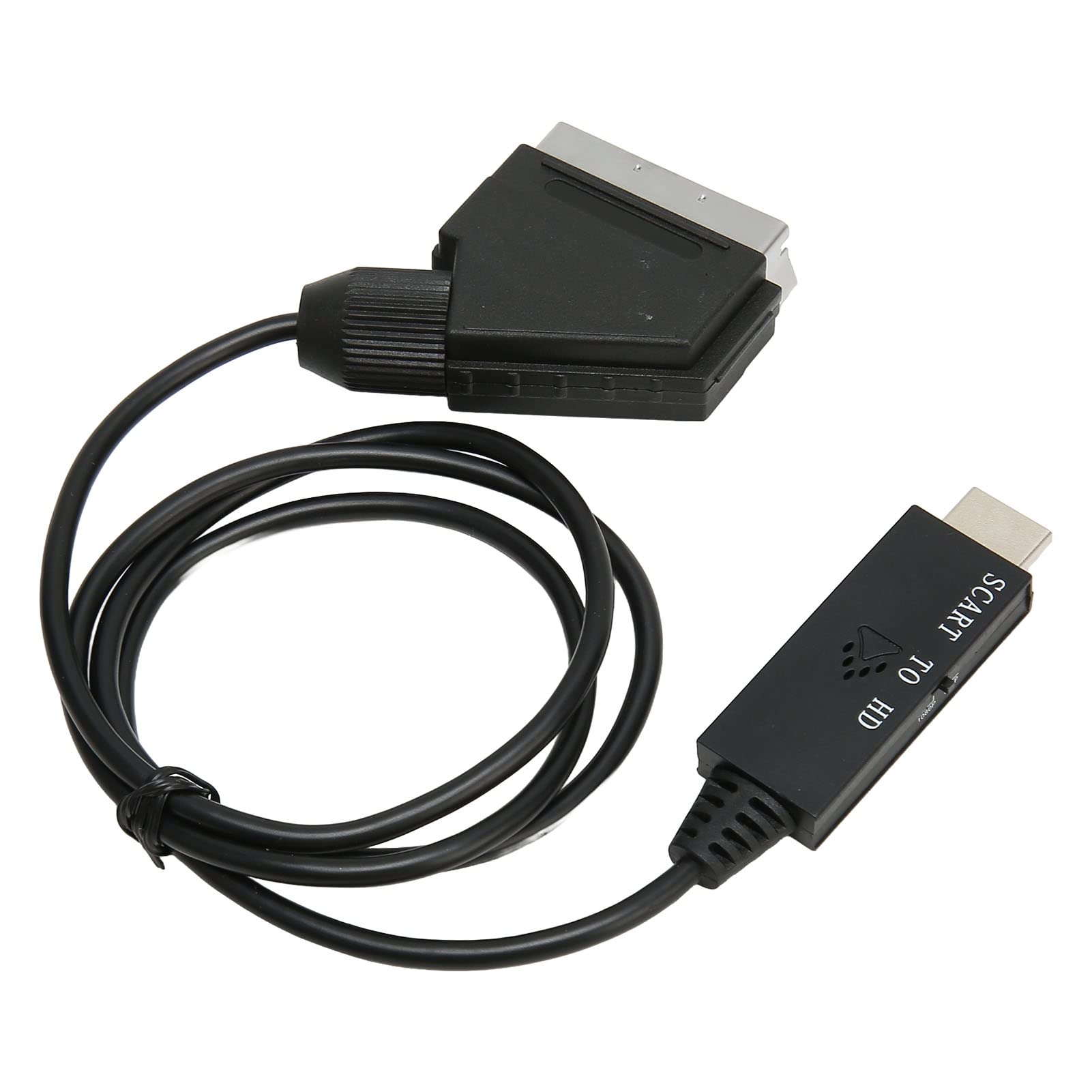 Scart to HDMI Cable, HD 1080P Portable Scart to HDMI Video Converter, Video Adapter Cable, for Set Top Box, DVD Player, TV