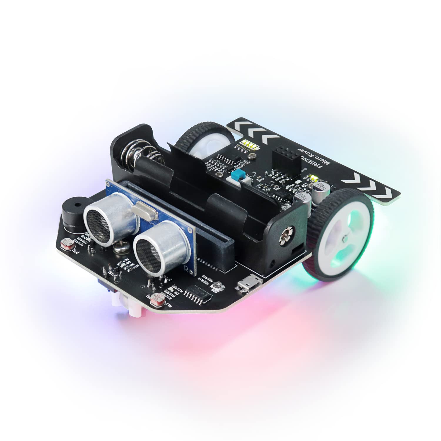 Freenove Micro:Rover Kit for BBC micro:bit (Not Included, Works with V1 & V2), Obstacle Avoidance, Light-tracing, Line-tracking, Remote Control, Playing Melody, Colorful lights, Blocks and Python Code — image 1