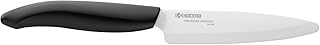 Kyocera Keramikmesser - extrem scharf, ultraleicht, deutlich länger scharf. Aus bruchfesterer, korrosionsfreier Zirkonia-Hochleistungskeramik. Für absolut präzise Schnitte. Ergonomischer Griff. Klingenlänge: 11 cm.