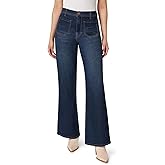 Angels Forever Young Womens Forever Wide High-Rise Patch Pockets Jeans