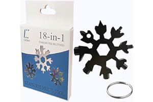 C CASIMR CASIMR Snowflake Multi Tool, Unique Stocking Stuffers for Women Men Kids Adults Teens, Mens Christmas Gifts Cool Gadgets for Dad Birthday Gift, Portable 18-in-1 Stainless Steel Multitool Presents