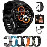 CARBINOX Blaze Smart Watch Ultimate Pack with GPS, Rugged Fitness Tracker Waterproof IP69K, Compatible with Android and iOS, 170+ Sports Modes, Make/Receive Calls (Round)