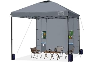 KAMPKEEPER 10x10 Pop Up Canopy Tent with Sidewall - Easy Setup Sun Shelter, Outdoor Shade with Vented Roof for Backyard | UV & Rain Portable Instant Camping Beach Canopy Tents (Dark Grey)