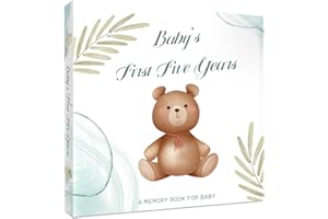 CHIMORY First 5 Years Baby Memory Book Journal - Hardcover Baby Memory Book Baby Scrapbook, Baby Books for New Parents Keepsake, Pregnancy Journal A Milestone Book to Record Every Event from Birth to Age 5