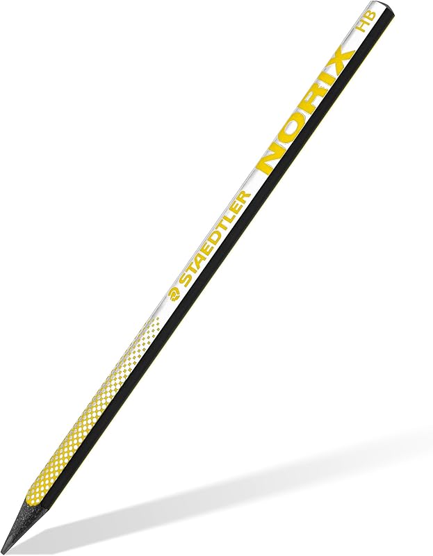 Conjunto de Bússolas NORIX de Ajuste Rápido, bolha com 2 lápis HB, borracha e apontador individual, amarelo