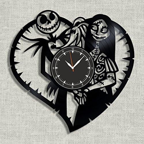 Nightmare Before Christmas Vinyl Clock 12" - Jack and Sally Nightmare Before for Fans Nightmare Before Christm - Original Wall Home Decor