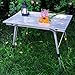 Camp Field Camping Table with Adjustable Legs for Beach, Backyards, BBQ, Party and Picnic Table (SilverA)