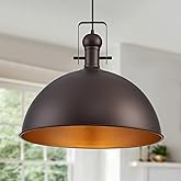 ALAISLYC 18 Inch Oil Rubbed Bronze Farmhouse Pendant Lights Large Pendant Lights for Kitchen Island Industrial Adjustable Hei