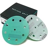 Serious Grit - 5-Inch 9-Hole P800 Grit Sanding Discs - 50 Pack Box | Fits Festool ETS / RO 125 Sanders - Heavy-Duty Hook &amp; Loop Wet/Dry Film Sandpaper For Wood, Auto Body, Paint, Metal, &amp; More