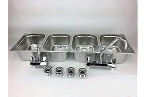 WATERWORKS CONCESSION SINKS Concession Sink 4 Large Compartment Stand Food Trailer Truck