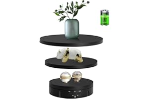 JAYEGT 3 in 1 Motorized Rotating Display Stand with 5.74/7.08/8.66 inch Replacement Cover，Max 22lbs Load , 3D Models, Cake -Black
