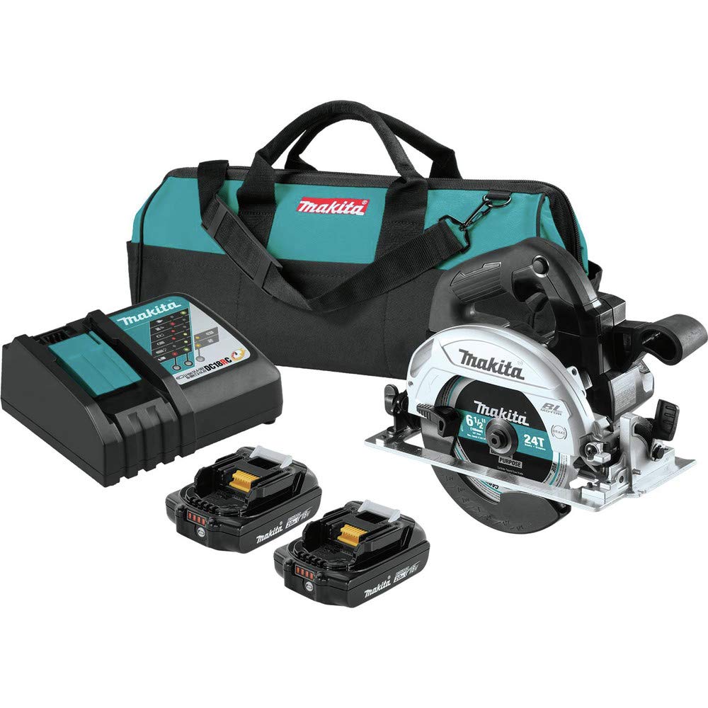 Makita XSH04RB Kit de sierra circular subcompacta inalámbrica de 6-1/2” LXT® Litio-Ion de 18 V (2.0 Ah)
