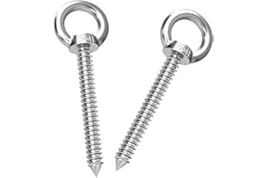 KIBBEH 5-Inch M10 Heavy Duty Eye Hooks, 304 Stainless Steel Self Tapping Eyelet Screw – 700LBS Load Capacity for Secure Hammock, Swing Chair, & Yoga Use (2 Pack)