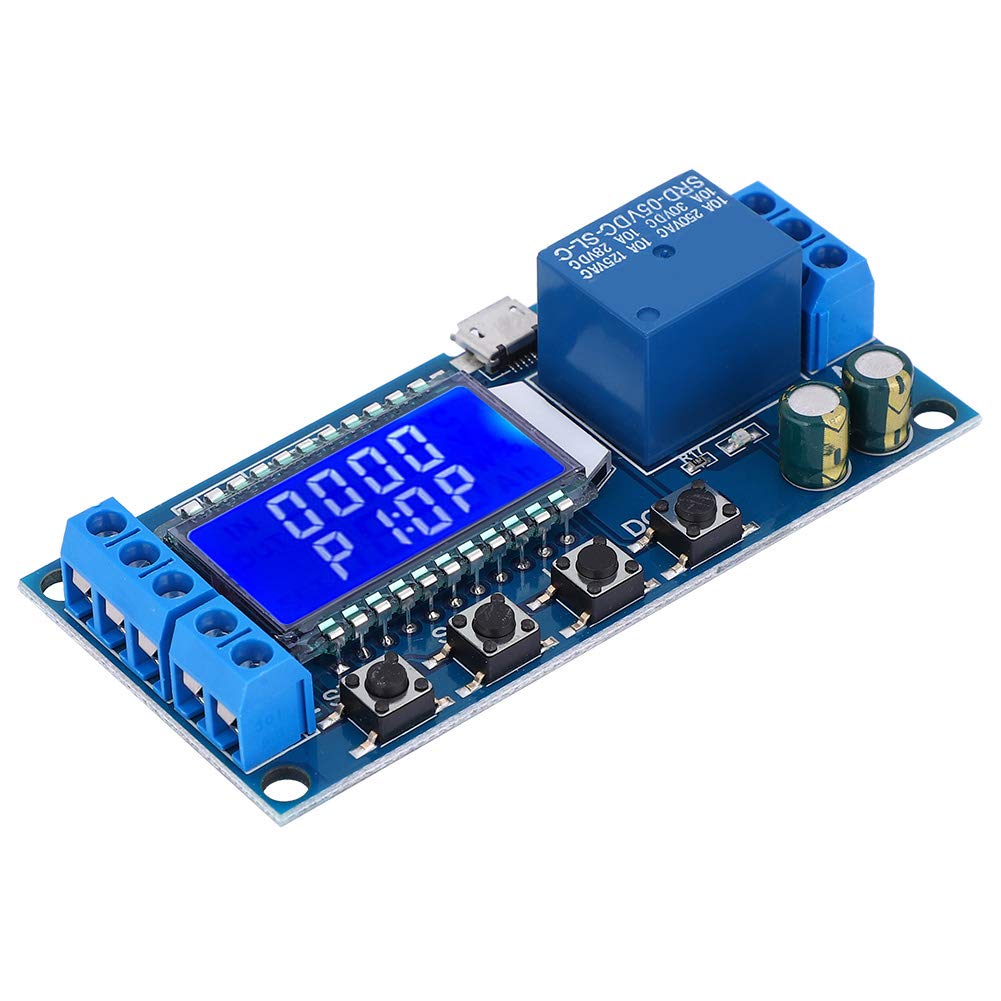 Time Delay Relay Module, 5V 12V 24V Timer Relay Delay Off Cycle Timer 0.01s‑9999min with LCD Display