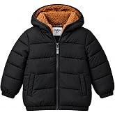 OshKosh B'Gosh boys Heavyweight Winter Jacket With Sherpa Lining | Boys hooded winter puffer coat with a full zip front and quilted design; choose sherpa or fleece lined styles by color.
