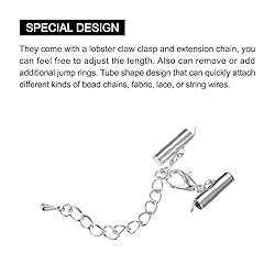 uxcell 10Sets Slide on End Clasps with Lobster Claw