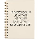 hold fizz Funny Office Gifts Notebook Journal, Gag Fun Gifts for Coworker Employee Colleague Boss Adults Friends, Patience Like a Gift Card, Sarcastic Gift for Women Men, Spiral Notebook 5.5 x 8.3
