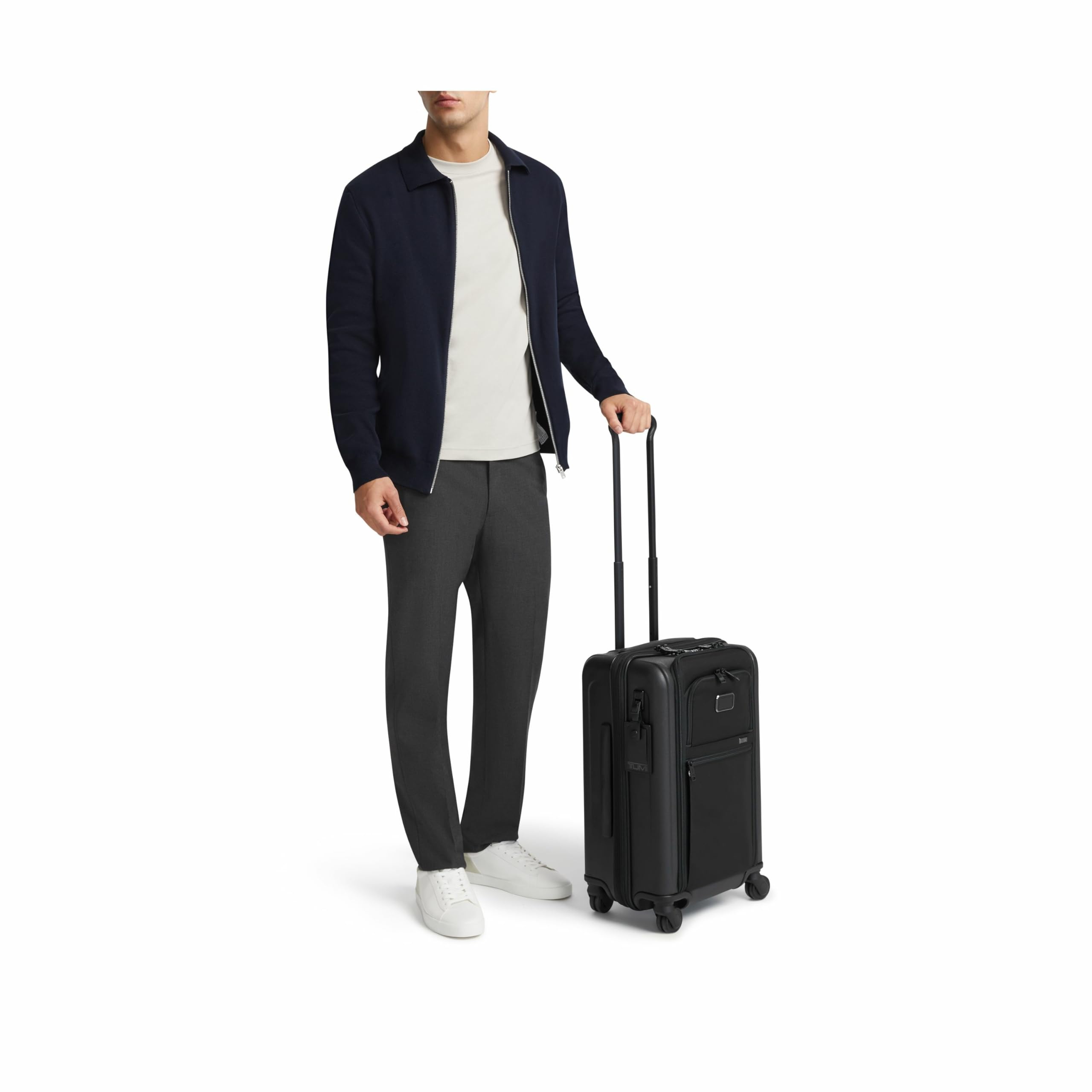 TUMI Alpha Hybrid International Expandable 4 Wheeled Carry On - Zip Expansion Suitcase for Domestic & International Travel - Black