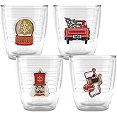 Tervis Christmas Holiday Traditions Collection Made in USA Double Walled Insulated Tumbler Travel Cup Keeps Drinks Cold & Hot, 12oz - 4pk Assorted, Classic