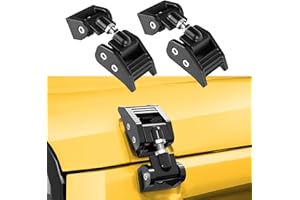 STANVEE Hood Latches Aluminum Hood Latches Fits Jeep Wrangler JK/JKU 2007-2017, JL/JLU 2018-2022 and Jeep Gladiator 2020-2022（Black）