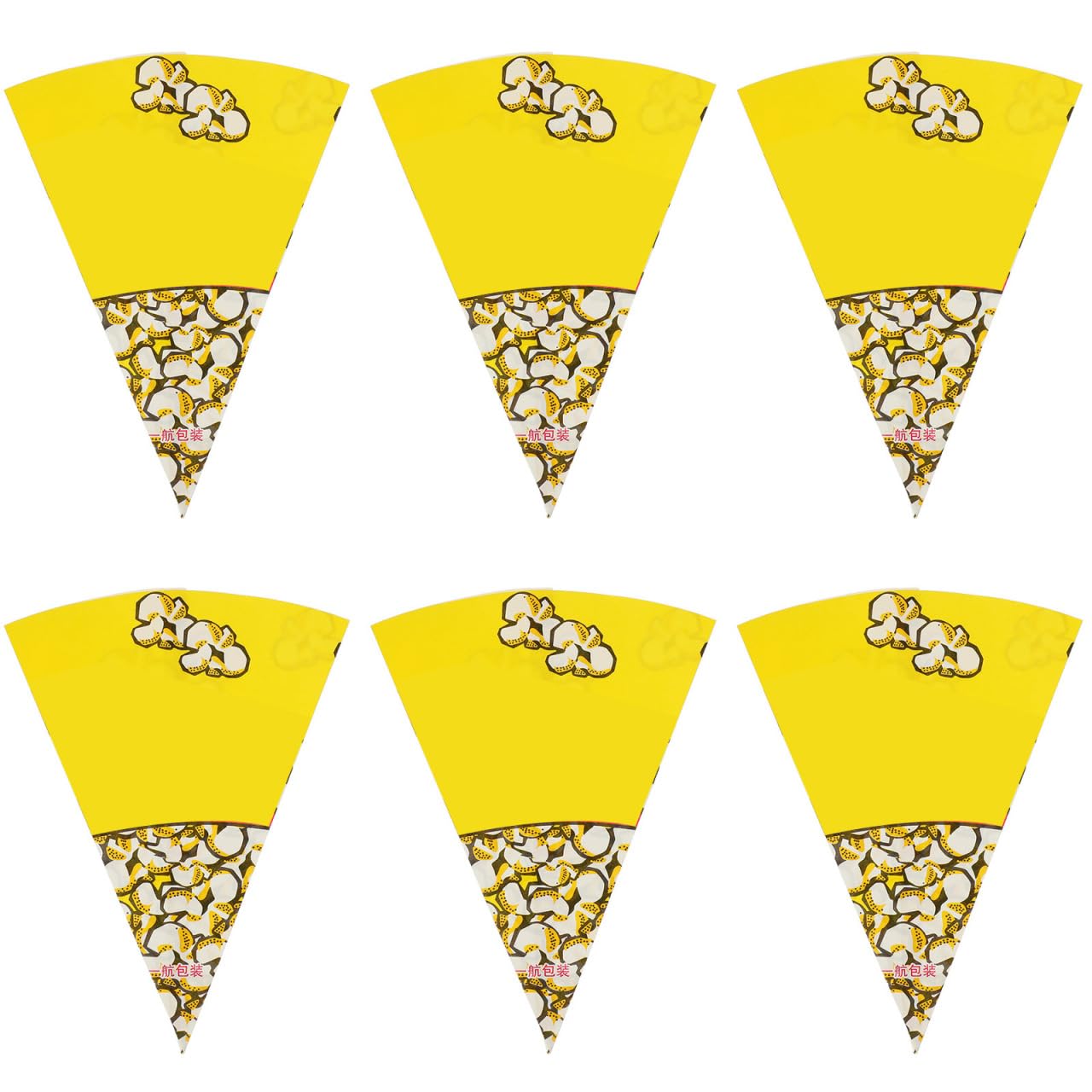 Amosfun 50Pcs Paper Popcorn Bags Cone Shape Bags Party Pop Corn Sleeves for Popcorn Machine Accessories Supplies Carnival Halloween Movie Nights Wedding Birthday Party