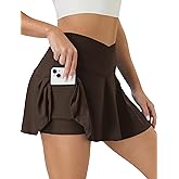 COPYLEAF Tennis Skirt for Women High Waisted Golf Skirts with Pockets Shorts Crossover Athletic Pleated Skorts