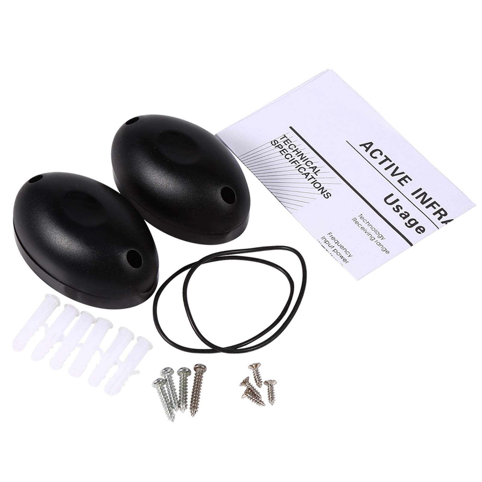 1Pair 20m Single Beam Photoelectric Detector Infrared Sensor, Egg Shaped Photoelectric Infrared Detector, Active IR Sensor Alarm for Home Door Security
