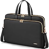 Lausiax Laptop Bag Case 15.6 16 inch for Women Men Laptop Sleeve Briefcase Compatible with HP Envy Pavilion, Dell XPS Inspiron, ASUS VivoBook, Acer, Surface, Messenger Shoulder Bag with Handle, Black