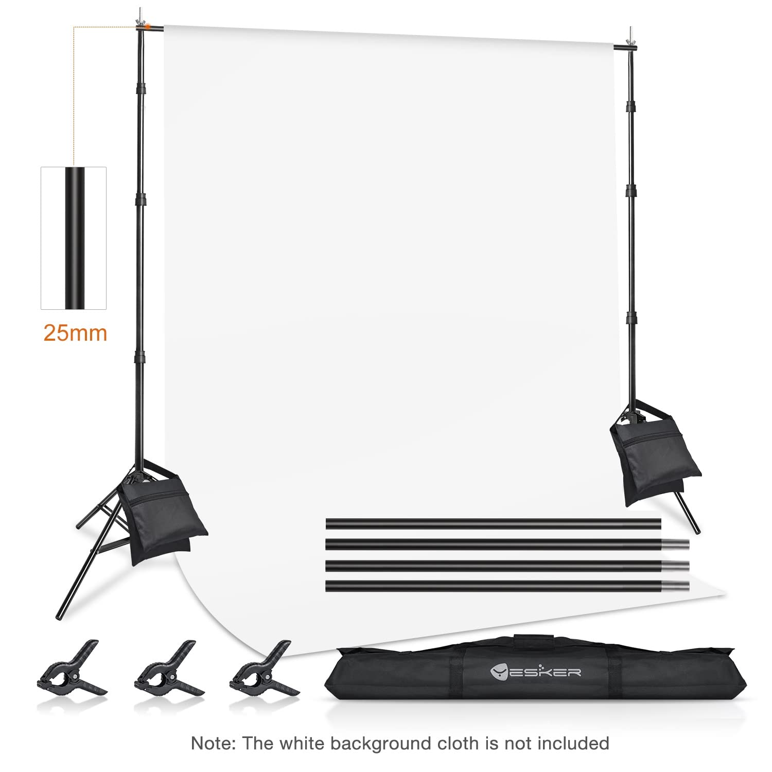10 X 10 ft Photo Video Studio Background Support Stand, Adjustable Heavy Duty Photography Backdrop Support System Kit for Photoshoot Party Video Creator
