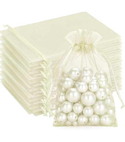 300 Pcs Mint Green 3x4 Sheer Drawstring Organza Bags Jewelry Pouches Wedding Party Favor Gift Bags Gift Bags Candy Bags Huang Zhong Wen