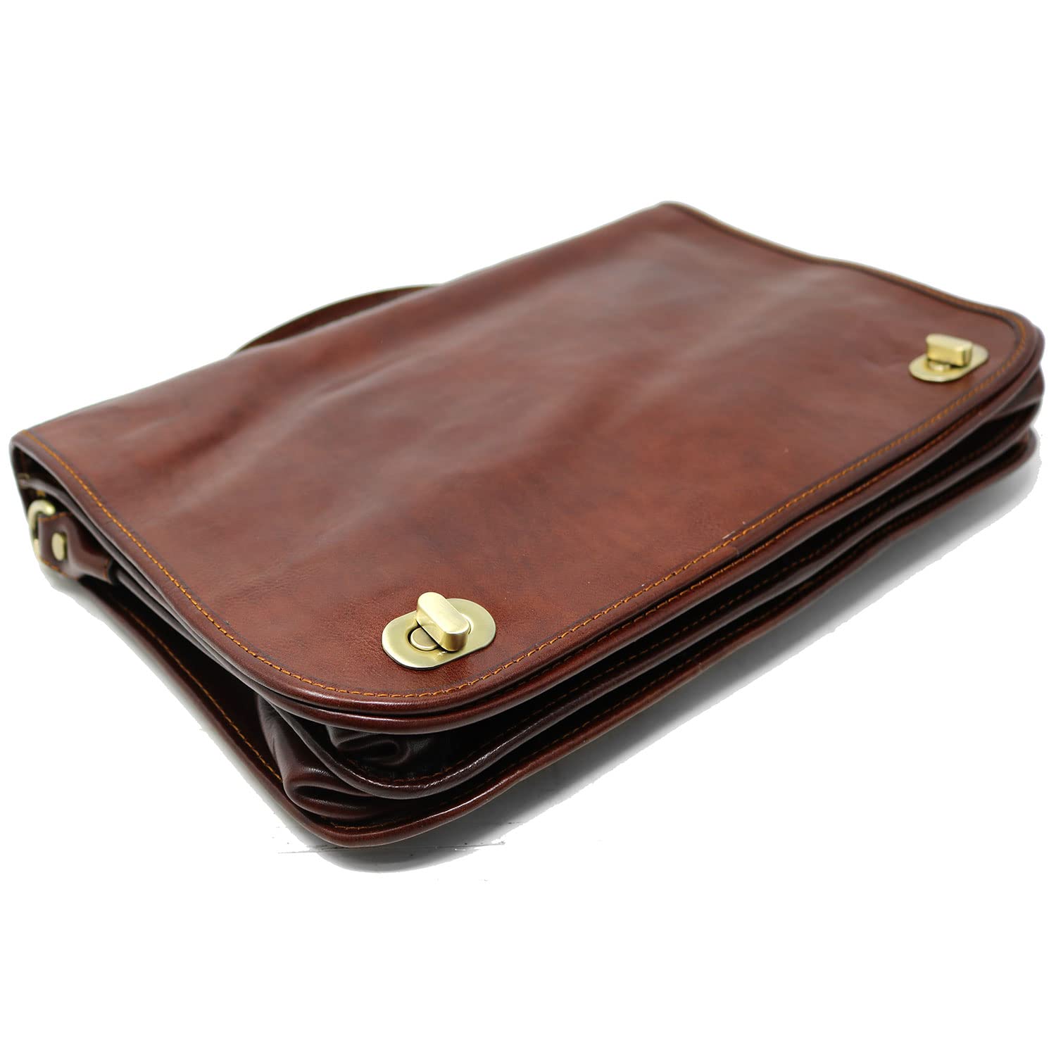 Floto Roma Leather Briefcase for Men Laptop Messenger Bag