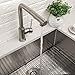 LORDEAR Modern Style Stainless Steel 2 Water Function Setting Single Handle Pull Out with Sprayer Wet Bar Brushed Nickel Kitchen Faucet, Pull Down Kitchen Sink Faucet