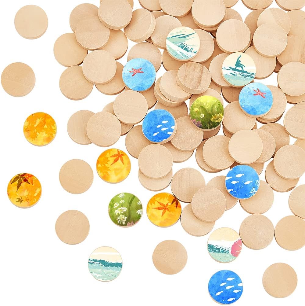 120 x 20 mm Round Wooden Log Small Wooden Log Round Decorations Round Wooden Log 4.5 mm Thick for Painting, Weddings, Home Decoration, Wooden Crafts — image 1