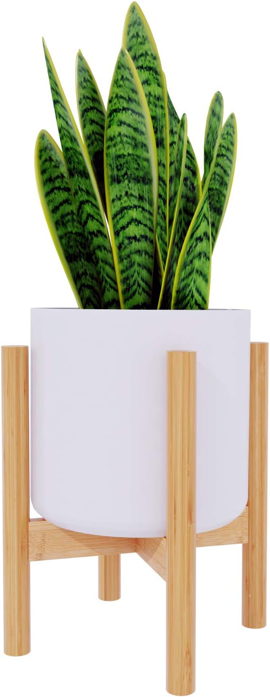Plant Stand Flower Pot Holder - BAMFOX Indoor Bamboo Mid Century Modern Plant Holder Display Rack for House Plants, Home Decor, Up to 8 Inches (Pot Not Included) : Garden & Outdoor