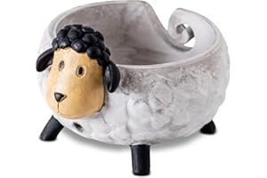 DGUDGU Sheep Yarn Bowls for Crocheting Resin Crochet Bowl Large Yarn Bowl for Knitting Durable Yarn Holder