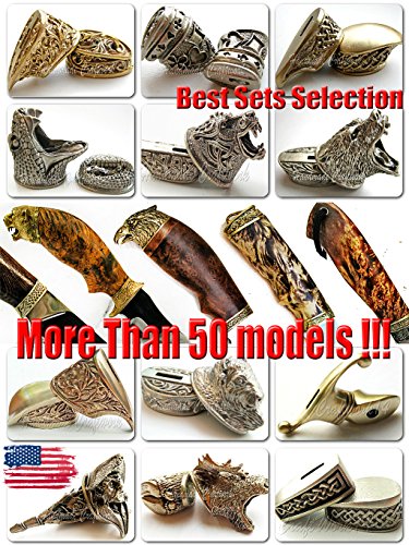 CooB - by Finger Guard & Knives Knife Pommel Bolster Silver/Bronze for Custom Handle Knife Making Lucky Dice Bead for KNIFE LANYARD, PARACORD BRACELETS in GIFT! (ARGALI) - Thumbnail 6