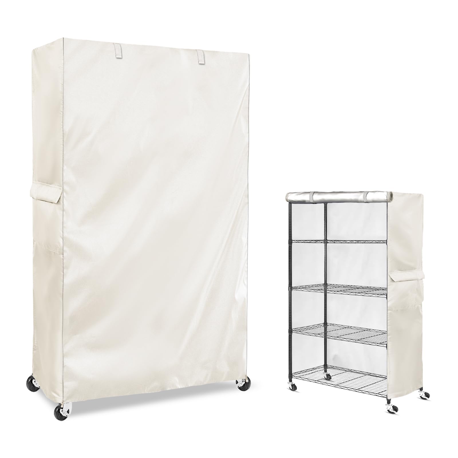 Photo 1 of SoloToo Heavy-Duty Waterproof Wire Shelf Cover, Garage Storage Shelving Protector, Universal Fit 48 x 18 x 72 Inch Rack Covers with 1" Tolerance (White)