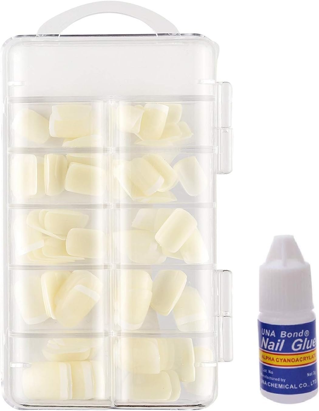 SoSh Artificial Imported FalseNails Metallic Design - Pack Of 50 Nails with Free Glue(10 Nails and Glue Extra free for Girl Kids)